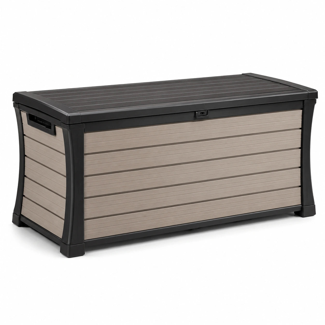 Arcón de plástico negro/beige 120x45x55 cm