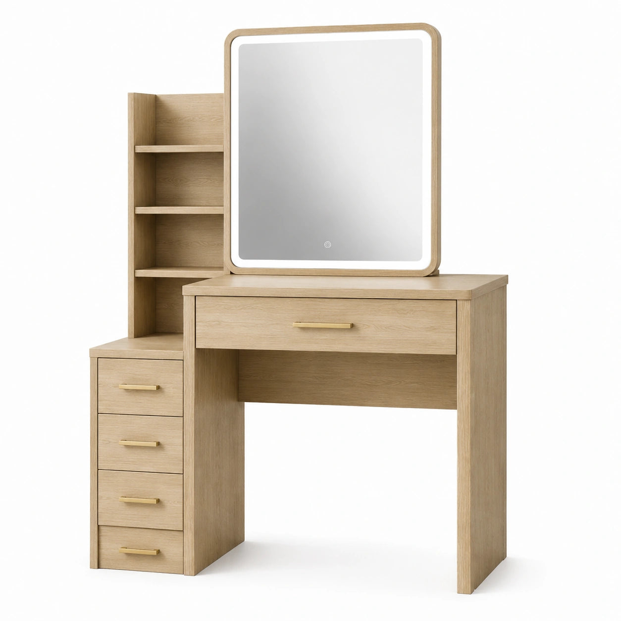Tocador de MDF con Espejo LED 120x50x145 cm