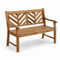 Banco de jardín de madera de teca 120x60x90 cm
