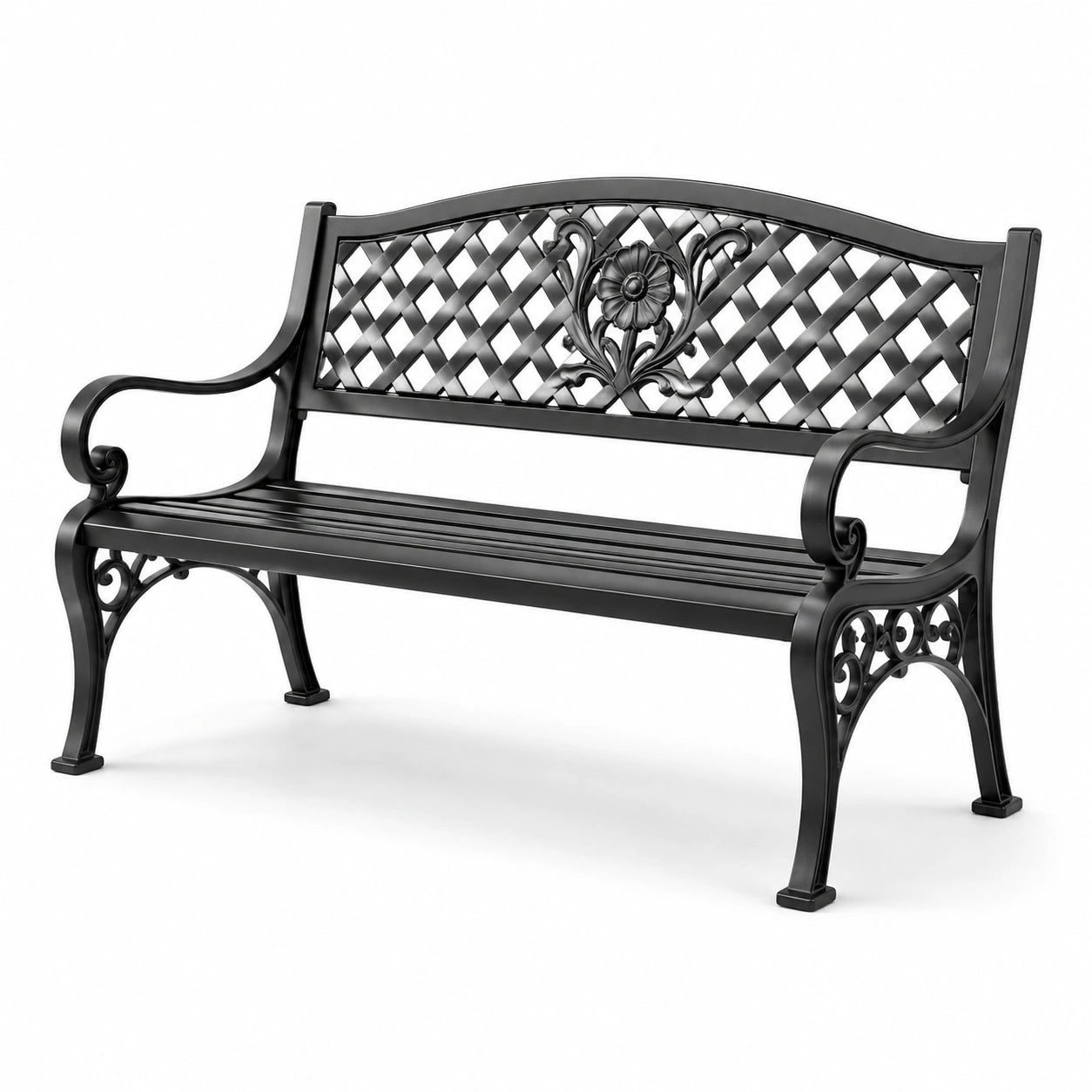 Banco de hierro fundido negro 128cm