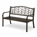 Banco de aluminio negro con diseño decorativo 125x60x80 cm