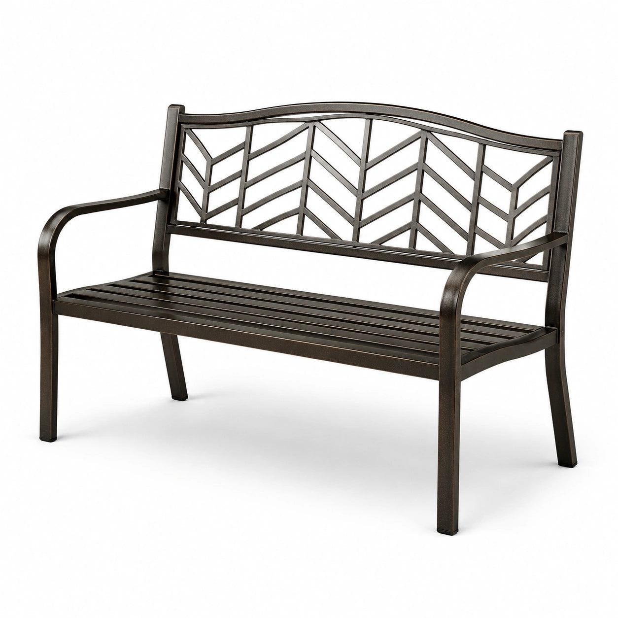 Banco de aluminio negro con diseño decorativo 125x60x80 cm