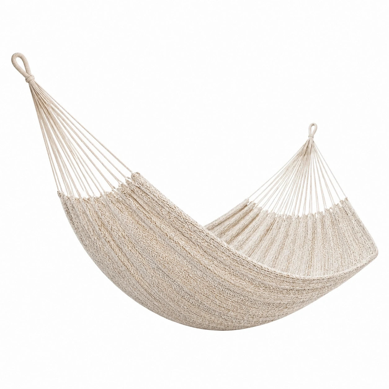 Hamaca de Algodón Tejida Beige 200x150cm