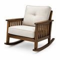 Mecedora de Madera de Acacia con Cojines de Poliéster Beige