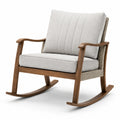 Mecedora de Madera con Cojines de Poliéster Beige