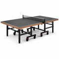 Mesa de ping-pong plegable de madera y metal, color negro